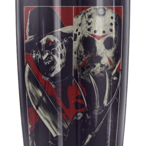 Logovision Freddy vs Jason Versus Stainless Steel Tumbler 20 oz Coffee Travel Mug/Cup, Vacuum Insulated & Double Wall with Leakproof Sliding Lid | Great for Hot Drinks and Cold Beverages