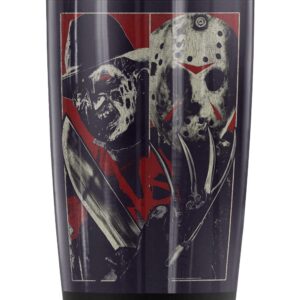 Logovision Freddy vs Jason Versus Stainless Steel Tumbler 20 oz Coffee Travel Mug/Cup, Vacuum Insulated & Double Wall with Leakproof Sliding Lid | Great for Hot Drinks and Cold Beverages