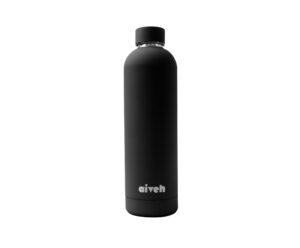 insulated stainless steel water bottle, aiveh, bottle water, tea, coffee, tumbler, leak proof, thermal bottle water, thermos, hot cold bottle, bpa-free bottle water, 24oz, black