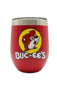 buc-ees 10oz stainless steel vacuum insulated tumbler, hot cold, modern double walled, simple thermo coffee travel mug, hydro water metal for home, office, kitchen outdoor (red)