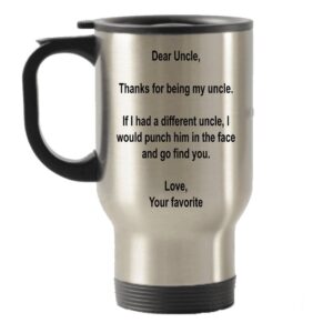 spreadpassion dear uncle, thanks for being my uncle gift idea stainless steel travel insulated tumblers mug