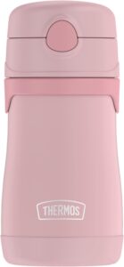 thermos baby 10 ounce stainless steel vacuum insulated straw bottle, rose