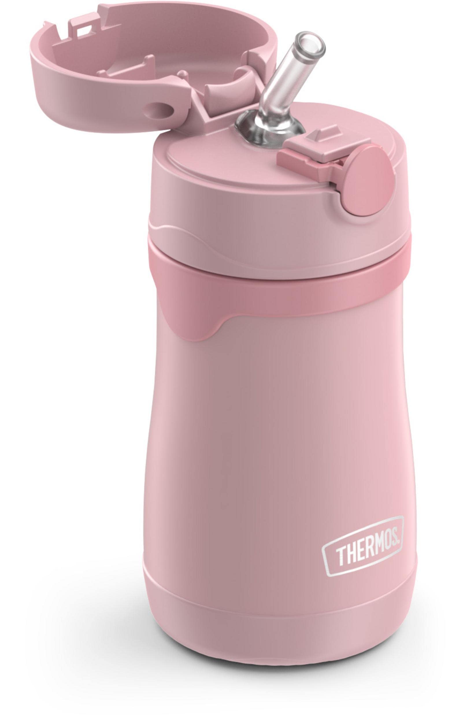 THERMOS BABY 10 ounce Stainless Steel Vacuum Insulated Straw Bottle, Rose