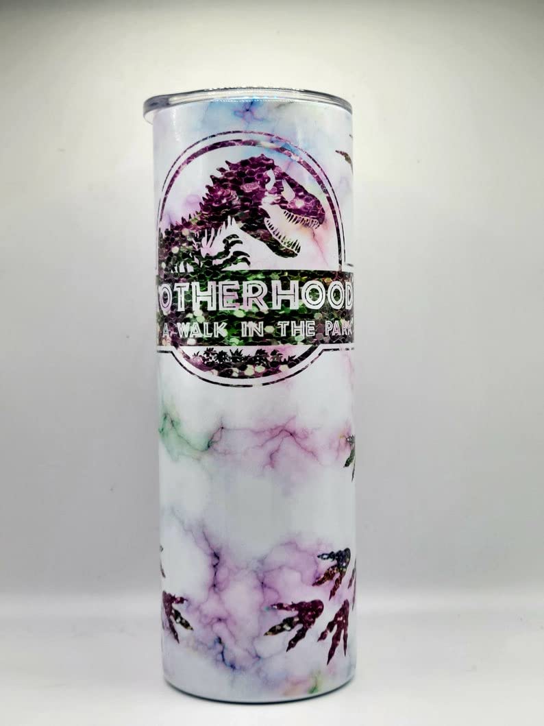 Motherhood is a Walk in The Park Tumbler, Skinny Tumbler, Jurassic Tumbler, Dinosaur Tumbler, mom Gift