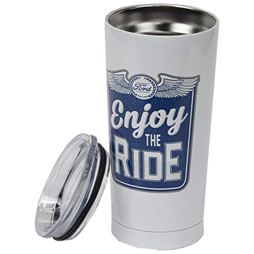 Ford Enjoy the Ride Stainless Steel Travel Mug - Fun Ford Travel Cup - Great Gift Idea