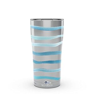tervis yao cheng sea stripe triple walled insulated tumbler travel cup keeps drinks cold & hot, 20oz legacy, stainless steel