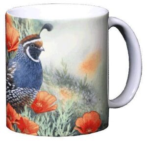 wild cotton california quail 11 ounce ceramic coffee mug (wc413m)