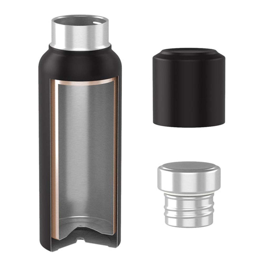 Simply Green Solutions 16.9 Oz. Thermos Bottle with Magnetic Cup Lid, Vacuum Copper Insulated Double Wall Stainless with Powder Coated Texture Grip Finish - Matte Gray