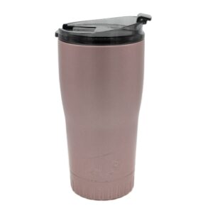 silver buffalo stainless steel double walled travel tumbler, 20-ounce, pink