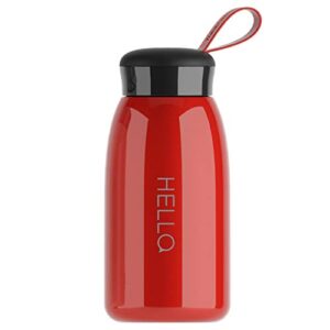 insulated water bottle 520ml stainless steel double wall vacuum mug thermos with silicone handle sealed insulated sports flask leakproof beverage coffee bottle for biking camping office car, red