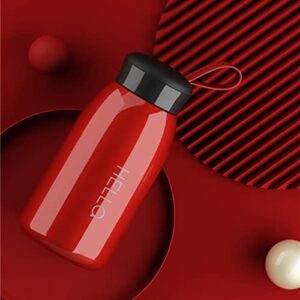 Insulated Water Bottle 520ml Stainless Steel Double Wall Vacuum Mug Thermos with Silicone Handle Sealed Insulated Sports Flask Leakproof Beverage Coffee Bottle for Biking Camping Office Car, Red