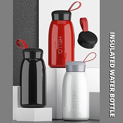 Insulated Water Bottle 520ml Stainless Steel Double Wall Vacuum Mug Thermos with Silicone Handle Sealed Insulated Sports Flask Leakproof Beverage Coffee Bottle for Biking Camping Office Car, Red