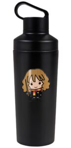 harry potter official cute chibi hermione character 18 oz insulated water bottle, leak resistant, vacuum insulated stainless steel with 2-in-1 loop cap