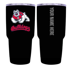collegiate custom personalized fresno state bulldogs, 24 oz insulated stainless steel tumbler with engraved name (black) officially licensed collegiate product