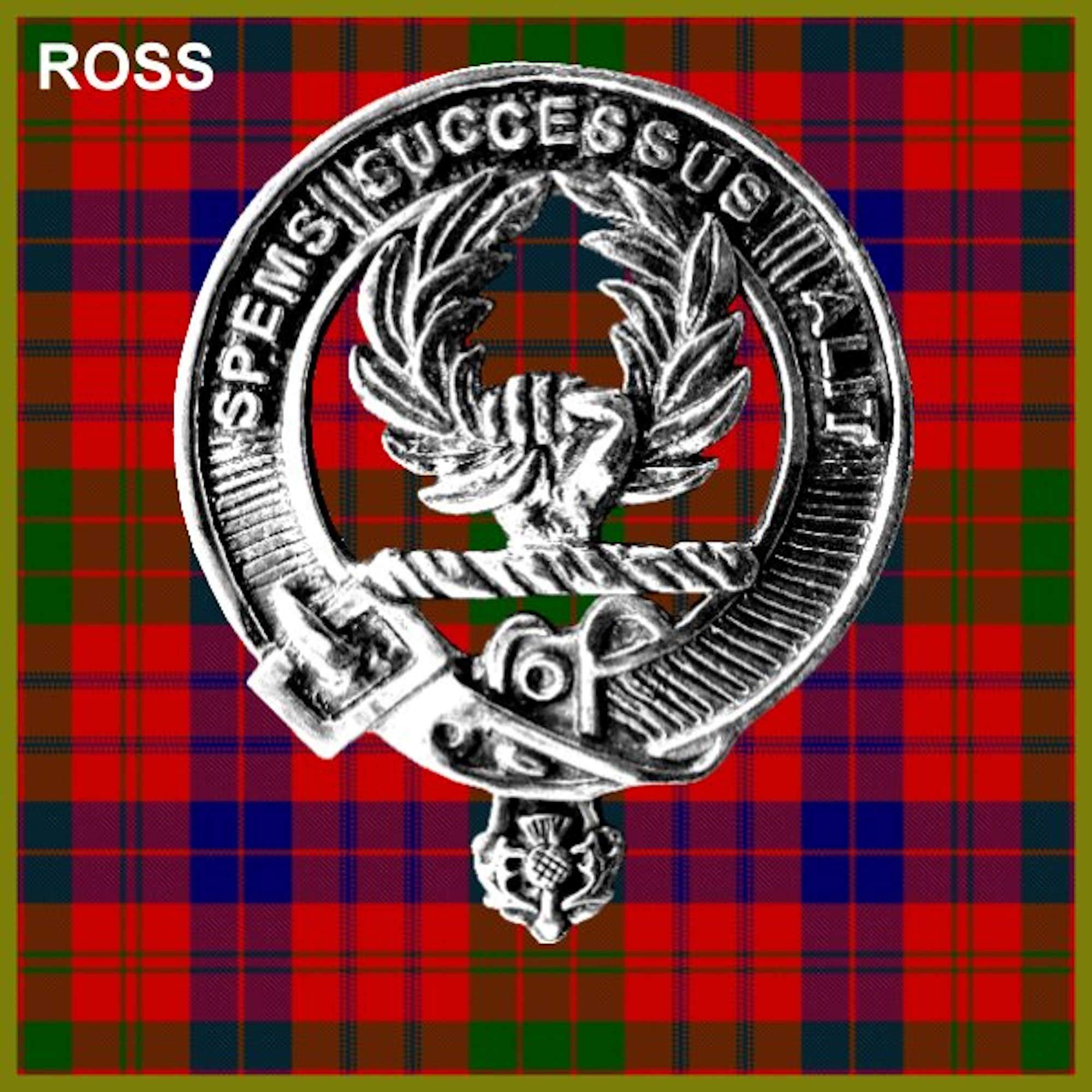 Ross 5 oz Round Clan Crest Scottish Badge Flask