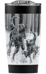 logovision jurassic world official jurassic world beware raptor country stainless steel 20 oz travel tumbler, vacuum insulated & double wall with leakproof sliding lid