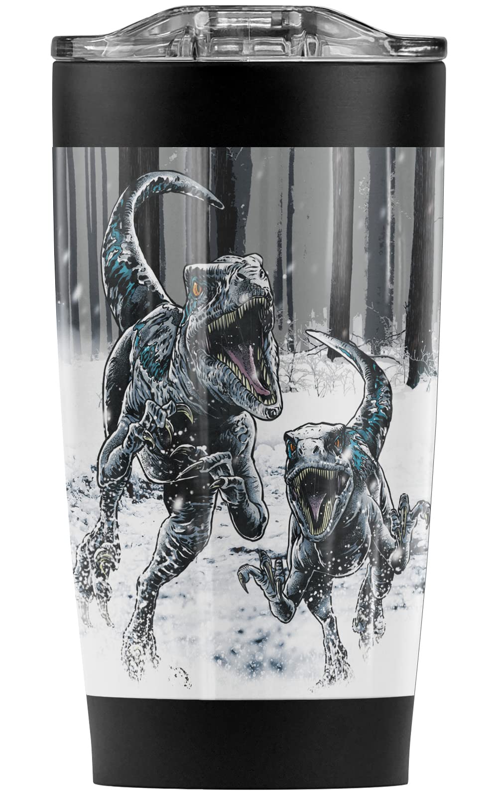 Logovision Jurassic World OFFICIAL Jurassic World Beware Raptor Country Stainless Steel 20 oz Travel Tumbler, Vacuum Insulated & Double Wall with Leakproof Sliding Lid