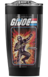 logovision g.i. joe snake eyes card stainless steel tumbler 20 oz coffee travel mug/cup, vacuum insulated & double wall with leakproof sliding lid | great for hot drinks and cold beverages