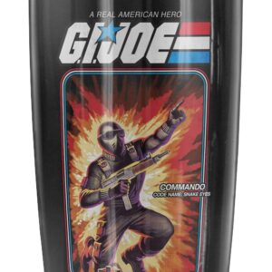 Logovision G.I. Joe Snake Eyes Card Stainless Steel Tumbler 20 oz Coffee Travel Mug/Cup, Vacuum Insulated & Double Wall with Leakproof Sliding Lid | Great for Hot Drinks and Cold Beverages