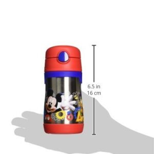 Thermos Vacuum Insulated Stainless Steel 10-Ounce Straw Bottle, Mickey Mouse Clubhouse