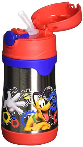 Thermos Vacuum Insulated Stainless Steel 10-Ounce Straw Bottle, Mickey Mouse Clubhouse