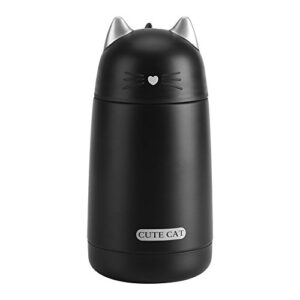 fdit 330ml cute cat bottle vacuum insulated stainless steel thermal coffee travel mug reusable thermal cup kids water bottle keeps drinks hot or cold for hours(2#)