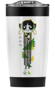 logovision powerpuff girls buttercup streak stainless steel tumbler 20 oz coffee travel mug/cup, vacuum insulated & double wall with leakproof sliding lid | great for hot drinks and cold beverages