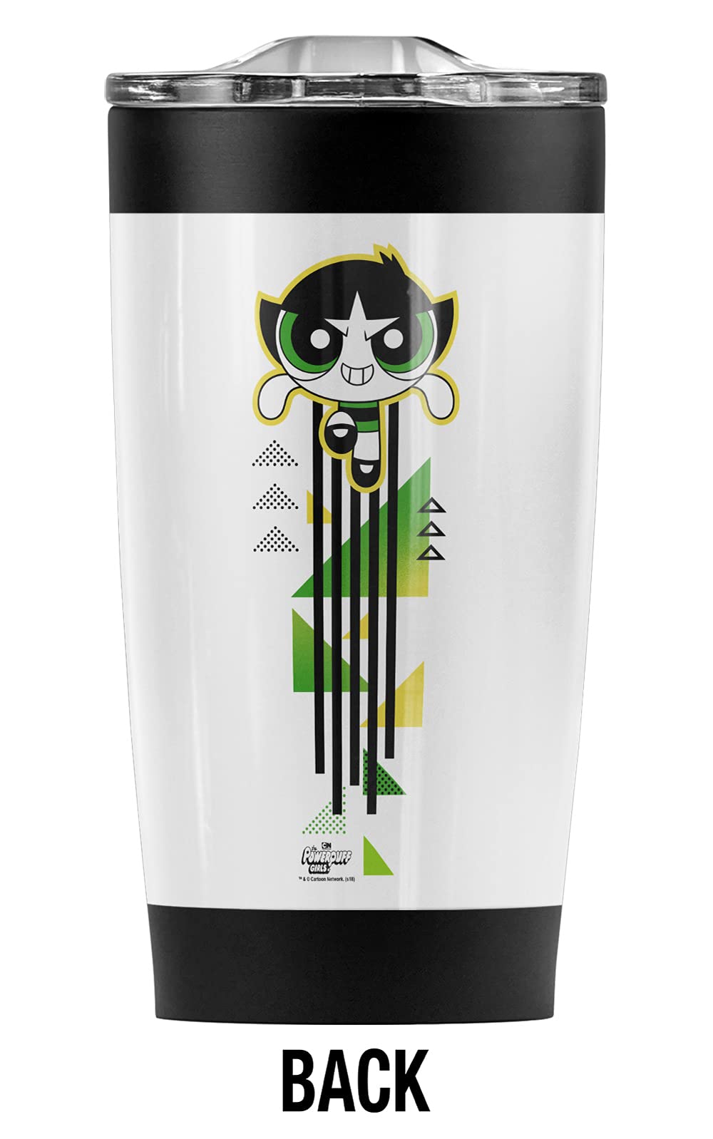 Logovision Powerpuff Girls Buttercup Streak Stainless Steel Tumbler 20 oz Coffee Travel Mug/Cup, Vacuum Insulated & Double Wall with Leakproof Sliding Lid | Great for Hot Drinks and Cold Beverages