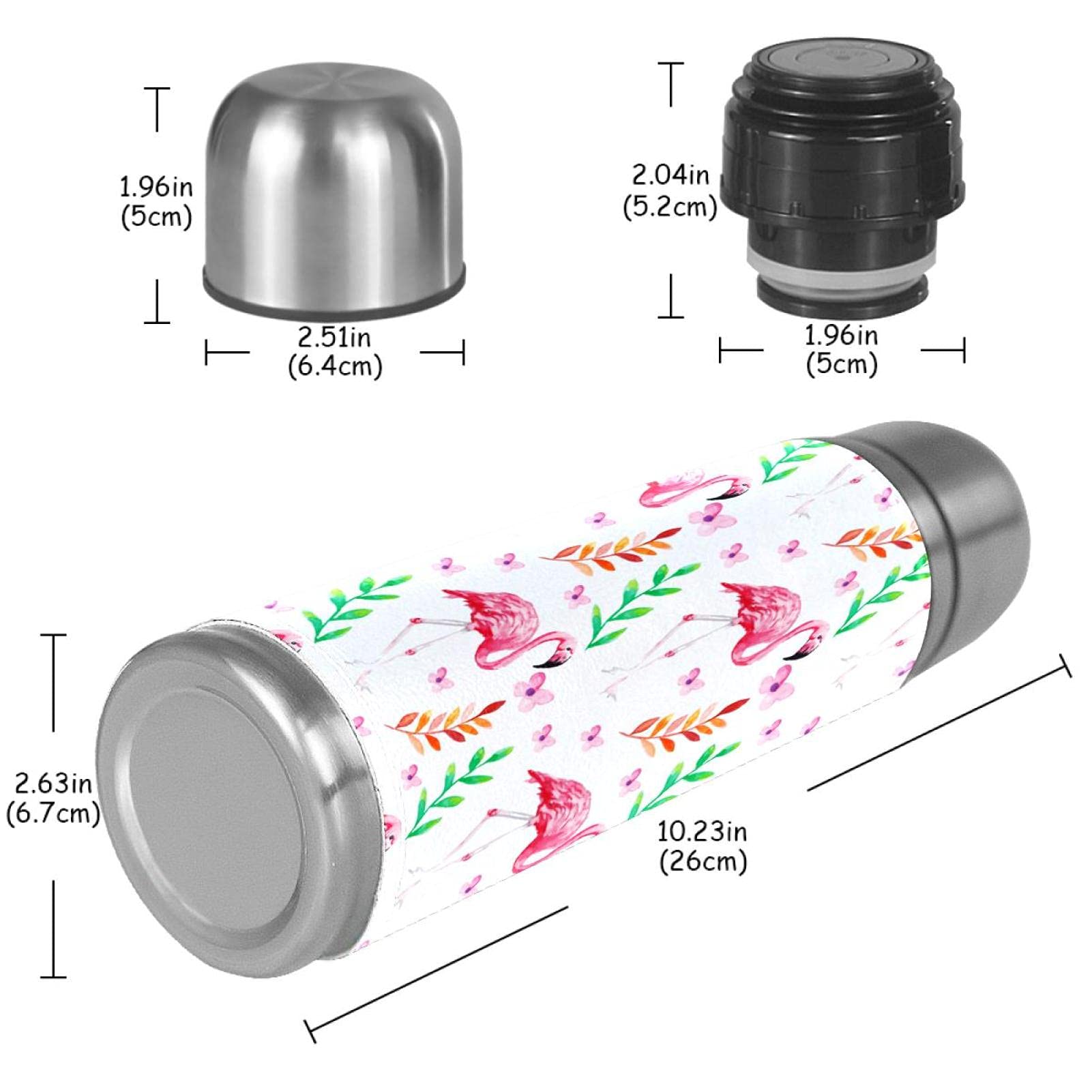 Flamingo Animal Thermos Vacuum Insulated 1L Compact Stainless Steel Beverage Bottle