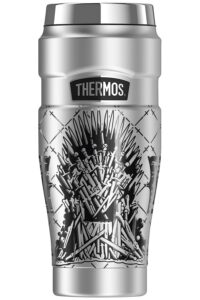 thermos game of thrones iron throne stainless king stainless steel travel tumbler, vacuum insulated & double wall, 16oz