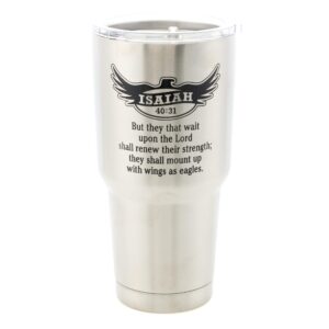 dicksons wings as eagles isaiah 30 oz. stainless steel travel tumbler with clear lid