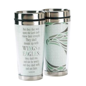 teal mount up eagles wings 16 oz. stainless steel insulated travel mug with lid