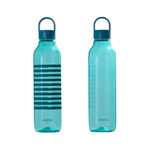 copco octagon travel water bottle, 2-piece, teal