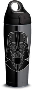 tervis star wars vader trooper 18/8 stainless steel insulated water bottle & lid, 24oz bottle, silver