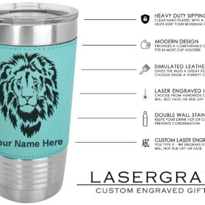 LaserGram 20oz Vacuum Insulated Tumbler Mug, Hair Stylist, Personalized Engraving Included (Faux Leather, Teal)