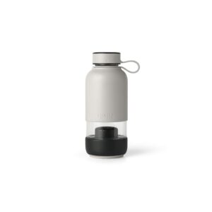 lekue bottle to go reusable glass filtered water bottle,18 ounce, white