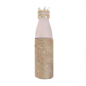 hlongg stylish rhinestone stainless steel water bottle portable insulated bottles diamond water bottle fashion double walled vacuum with lid water bottle,gold1