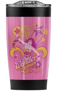 logovision wonder woman save me stainless steel tumbler 20 oz coffee travel mug/cup, vacuum insulated & double wall with leakproof sliding lid | great for hot drinks and cold beverages