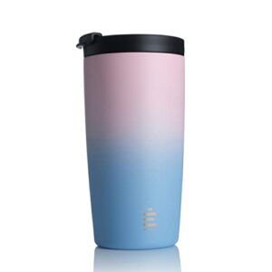 hydrate travel coffee mug, reusable coffee cup with leak-proof lid, multiple colors, stainless steel thermal mug for hot and cold, 500ml insulated coffee mug for men, women & adults (cotton candy)