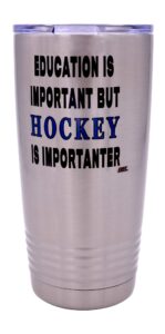 rogue river tactical funny hockey player 20 oz. travel tumbler mug cup w/lid education important gift idea