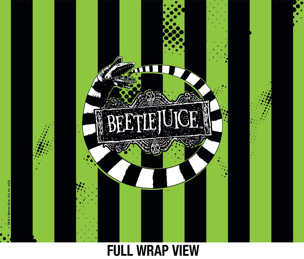 Beetlejuice OFFICIAL Beetle Worm 24 oz Insulated Canteen Water Bottle, Leak Resistant, Vacuum Insulated Stainless Steel with Loop Cap, Black