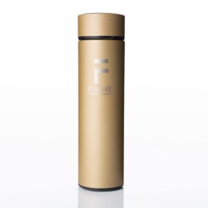 F.A.M.E LED Display Temperature Controlled Stainless Steel Insulated Sports Water Bottle Iron Flask Tea Infuser (Gold)