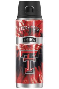 texas tech university official tie-dye thermos stainless king stainless steel drink bottle, vacuum insulated & double wall, 24oz