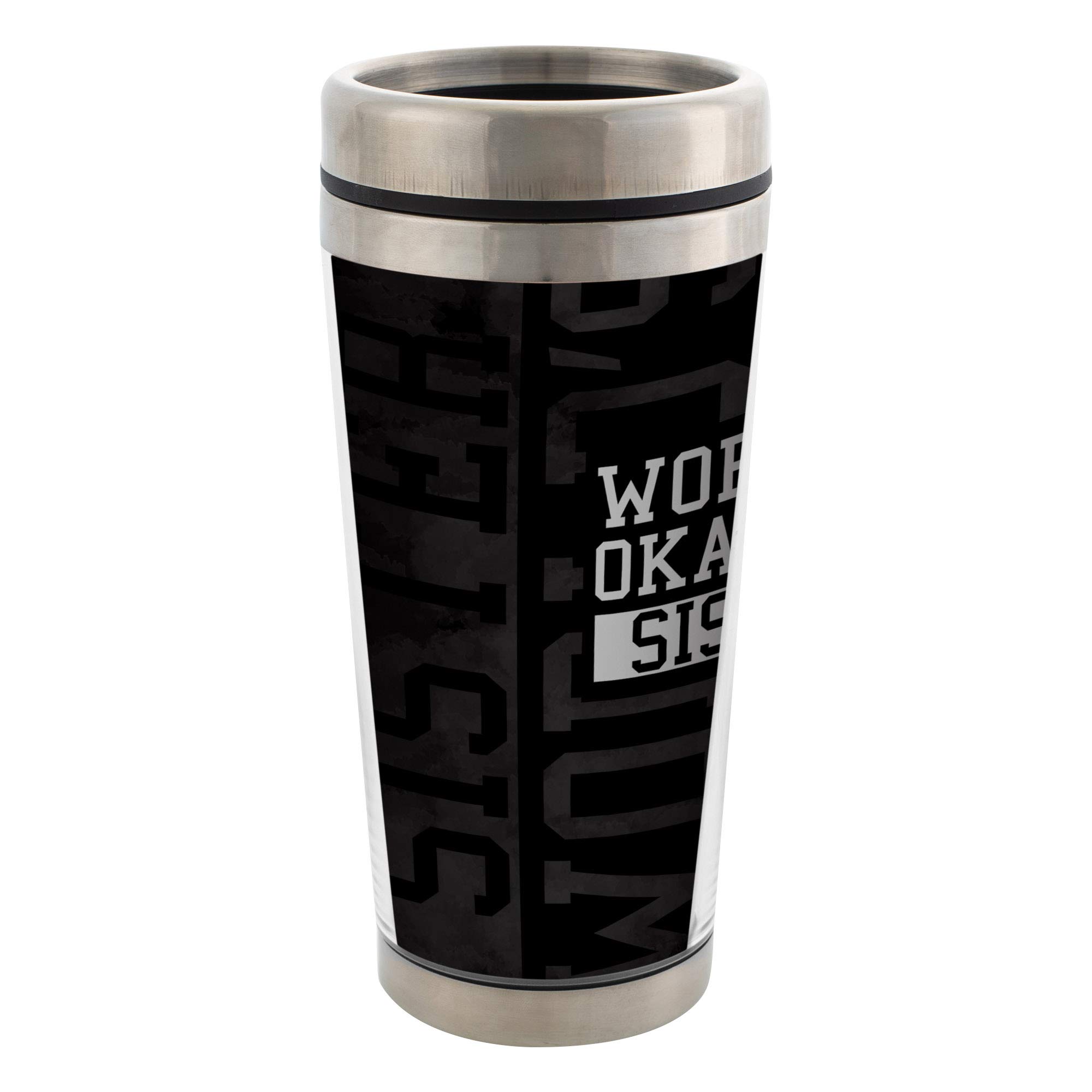 Elanze Designs World's Okayest Sister Stainless Steel 16 oz Travel Mug with Lid