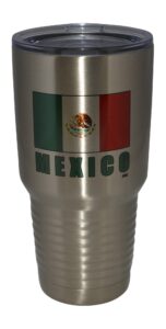 rogue river tactical large mexico flag 30oz stainless steel travel tumbler mug cup w/lid vacuum insulated hot or cold