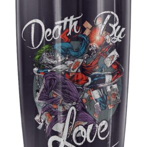 Harley Quinn Joker Death By Love Stainless Steel Tumbler 20 oz Coffee Travel Mug/Cup, Vacuum Insulated & Double Wall with Leakproof Sliding Lid | Great for Hot Drinks and Cold Beverages