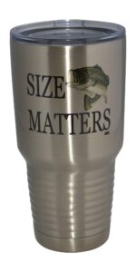 rogue river tactical large funny fishing 30oz stainless steel travel tumbler mug cup w/lid size matters fishing gift fish