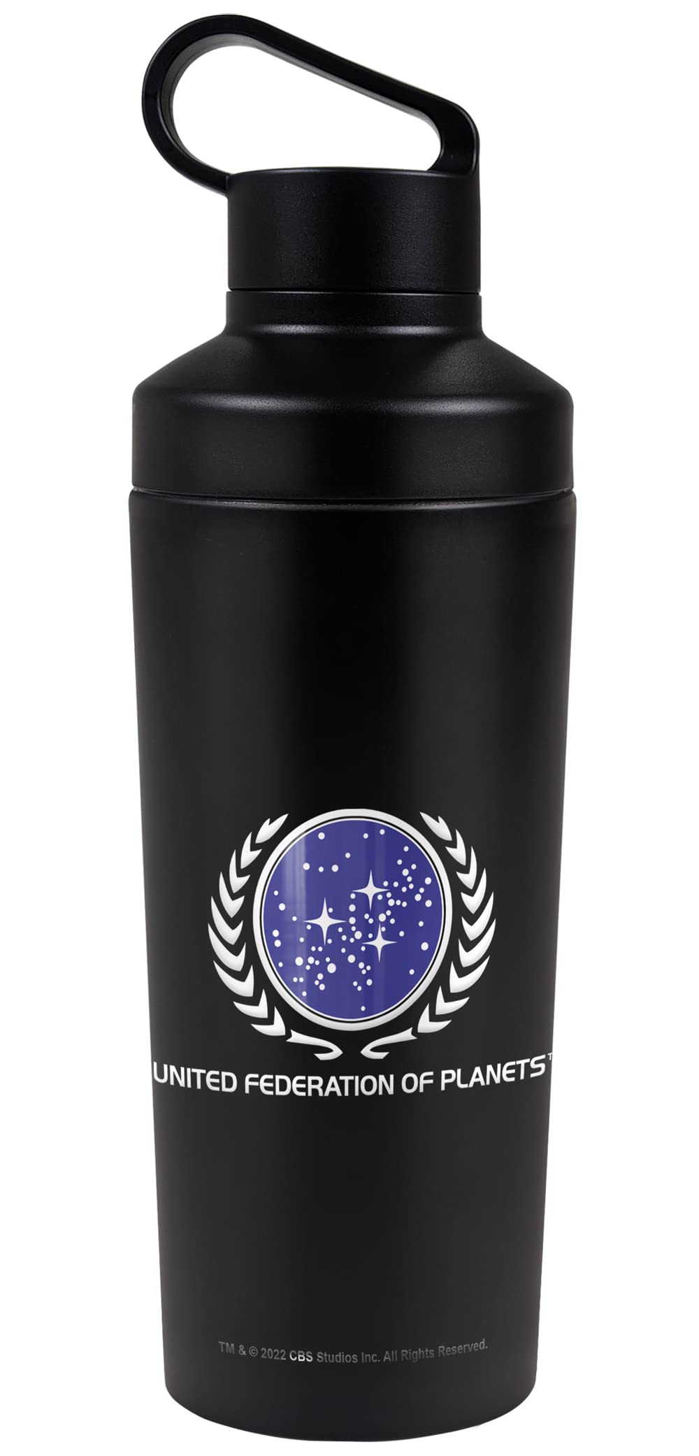 Star Trek OFFICIAL United Federation Logo 18 oz Insulated Water Bottle, Leak Resistant, Vacuum Insulated Stainless Steel with 2-in-1 Loop Cap