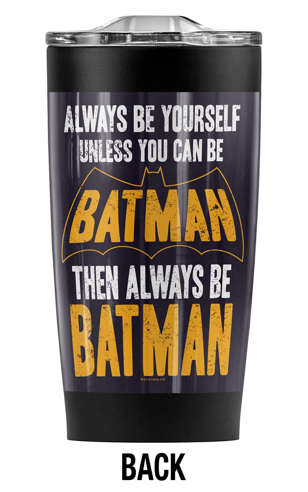 Logovision Batman Be Batman Stainless Steel Tumbler 20 oz Coffee Travel Mug/Cup, Vacuum Insulated & Double Wall with Leakproof Sliding Lid | Great for Hot Drinks and Cold Beverages