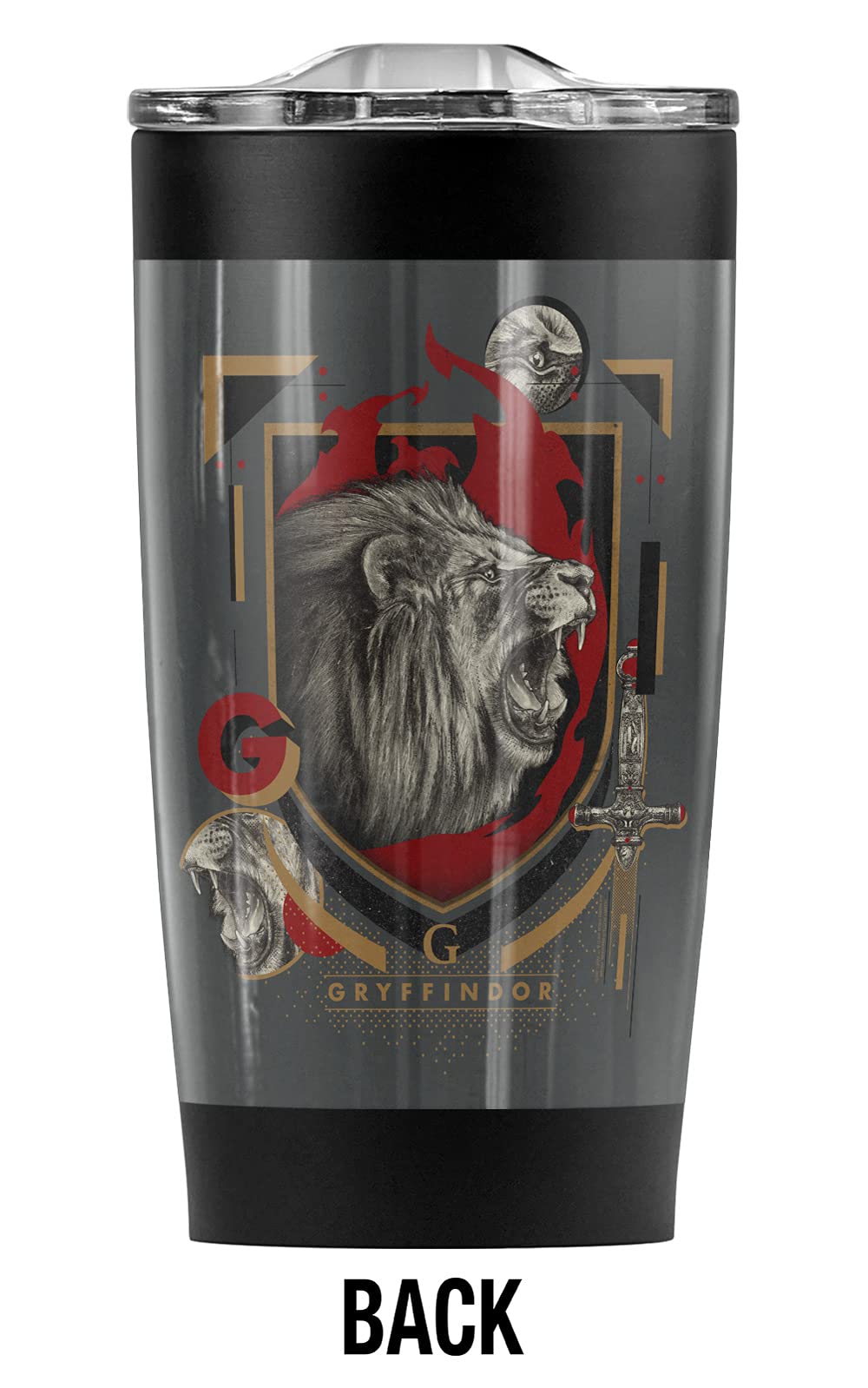 Harry Potter Gryffindor Magicial Mischief Level Up Crest Stainless Steel 20 oz Travel Tumbler, Vacuum Insulated & Double Wall Leakproof Sliding Lid
